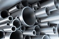 Stack of steel tubing Royalty Free Stock Photo
