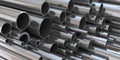 Stack of steel tubing 3d rendering Royalty Free Stock Photo