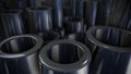 Stack of steel tubing 3d rendering Royalty Free Stock Photo