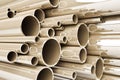 Stack of steel tubing, stainless tubes Royalty Free Stock Photo