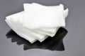 Stack of sterile gauze pad on dark background. Royalty Free Stock Photo