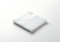 Stack of sterile white gauze pads on a clean, bright white surface {Ai generated Royalty Free Stock Photo