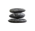 Stack Stone Isolated on White Background Texture Circle Pebbles Pyramid on Wood Nature,Concept for Health spa Aromatherapy,
