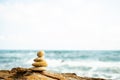 Stack Stone on sea at coast.