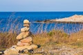 Stack stone on the seacoast with clear skyline Royalty Free Stock Photo