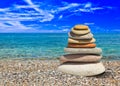 Stack of stones on beach Royalty Free Stock Photo