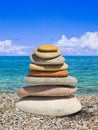 Stack of stones on beach Royalty Free Stock Photo