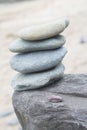 Stack of Stones on Beach Royalty Free Stock Photo