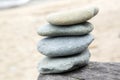 Stack of Stones on Beach Royalty Free Stock Photo