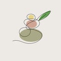 Stack of stones logo, zen buddhism, meditation icon