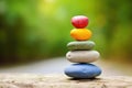 stack of stones with painted smiley faces representing happiness