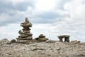 Stack stones on a pebble beach