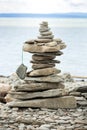 Stack stones on a pebble beach