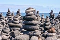 Stack of stones on the sea beach