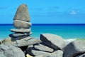 Stack of stones on a tropical beach