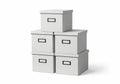 Stack of storage boxes on Royalty Free Stock Photo