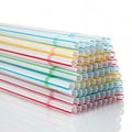 Stack of straws on transparent background Royalty Free Stock Photo