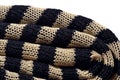 Stack of striped knitted fabric Royalty Free Stock Photo