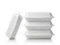Stack of styrofoam containers isolated on white background Royalty Free Stock Photo