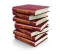 Stack of success related books (clipping path included)