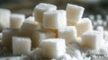 A mountain of cubes of refined cane sugar Royalty Free Stock Photo