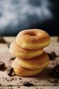 Stack of sugar glazed donuts