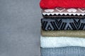 stack of sweaters, jumpers Royalty Free Stock Photo