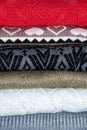 A stack of sweaters, jumpers Royalty Free Stock Photo