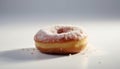 Stack of sweet, indulgent donuts on plate generated by AI