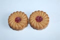 Stack of sweetmeal digestive biscuits isolated on white background