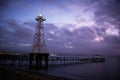 Lighthouse in the dawn at Indonesian beach Royalty Free Stock Photo