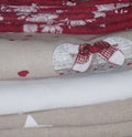 Stack of tablecloths Royalty Free Stock Photo