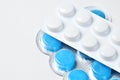 Stack of tablets medical pill still life