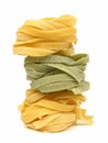 Stack of tagliatelle pasta nests Royalty Free Stock Photo