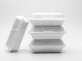 Stack of takeout containers isolated on white background Royalty Free Stock Photo