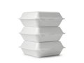 Stack of takeout containers isolated on white background isolated on white background Royalty Free Stock Photo