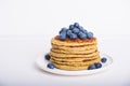 Stack of tasty homemade gluten free pancakes for breakfast. Royalty Free Stock Photo