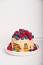 Stack of tasty homemade gluten free pancakes for breakfast. Royalty Free Stock Photo