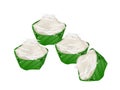 Stack of Thai Banana Jelly in Counts Banana Leaf