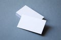 Stack of thick business cards top view Royalty Free Stock Photo