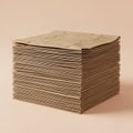 A stack of cardboard sheets on a beige background Royalty Free Stock Photo