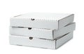 Stack of three blank pizza boxes Royalty Free Stock Photo