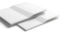 Stack of three blank white paper sheets with soft shadows isolated on transparent background Royalty Free Stock Photo