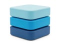 Stack of three blue cubes in gradient shades Royalty Free Stock Photo