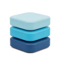 Stack of three blue cubes Royalty Free Stock Photo