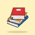 Stack three books Cartoon Vector Illustration