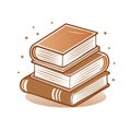 Stack of Three Books Illustration: Education, Learning, Knowledge Concept Royalty Free Stock Photo