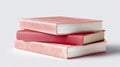 Stack of three books pink and red covers white pages isolated on a transparent background ai generated Royalty Free Stock Photo