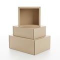 Stack of three brown cardboard boxes Royalty Free Stock Photo