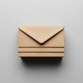 A stack of three brown paper envelopes placed on a light gray surface Royalty Free Stock Photo